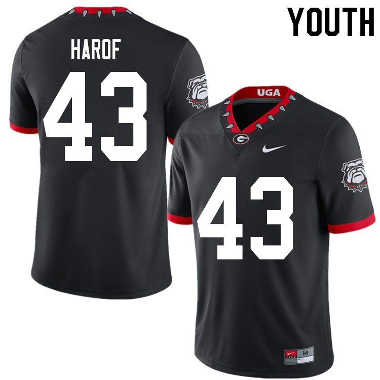 2020 Youth #43 Chase Harof Georgia Bulldogs Mascot 100th Anniversary College Football Jerseys Sale-B